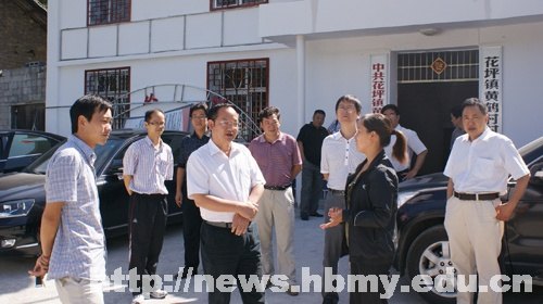 戴小明一行到黃鶴村檢查新農村建設工作