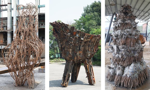 工業廢舊物化身藝術品 中央美術學院領銜十大中央美術學院“鋼鐵之夏”雕塑創作