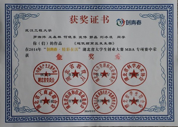 武漢工程大學喜獲省“創青春”大學生創業大賽MBA專項賽大獎